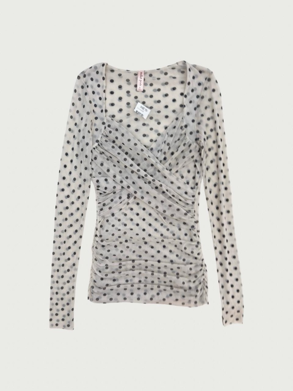 Mesh Polka Dot Long Sleeve Top